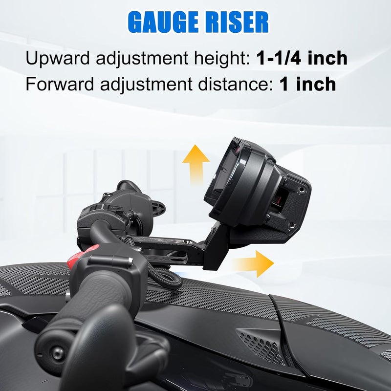 psler Aluminum 1-1/4" Gauge Riser for 2019-2025 Can-Am Ryker 600 900 Rally Sport, Black - Image 3